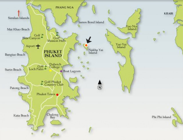 ขายที่ดินติดทะเลบนเกาะนาคาใหญ่ ถลาง ภูเก็ต เนื้อที่ 2 ไร่เศษ  ขาย 25 ล้านบาท