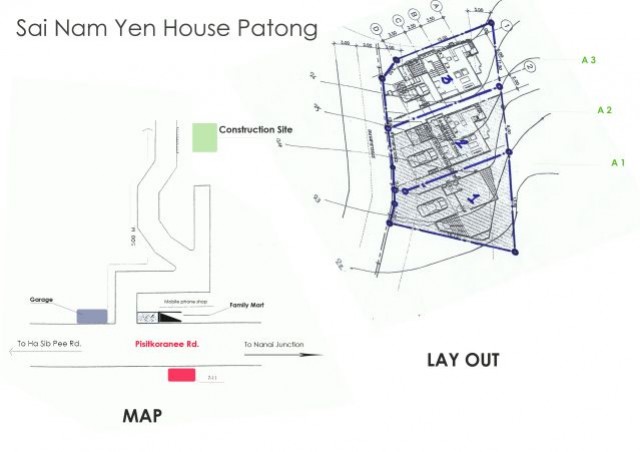 ขายบ้านวิลล่า 3 ชั้นดาดฟ้าใจกลางเมืองป่าตอง 3 หลังเนื้อที่ 88 ตร.วาขาย 13.5 ล้าน