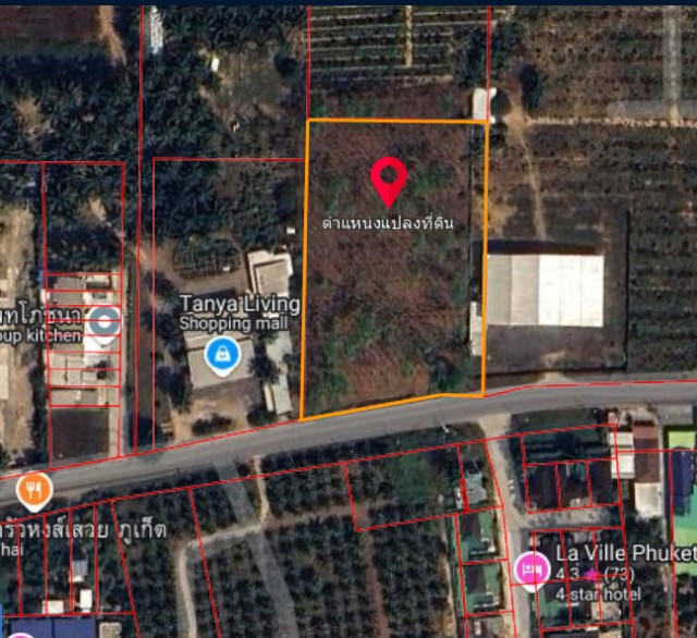 SALEขายที่ดินถลางติดถ.เทพกระษัตรีย์สายเก่าใกล้สนามบินเนื้อที่5ไร่ขาย12ล้านต่อไร่