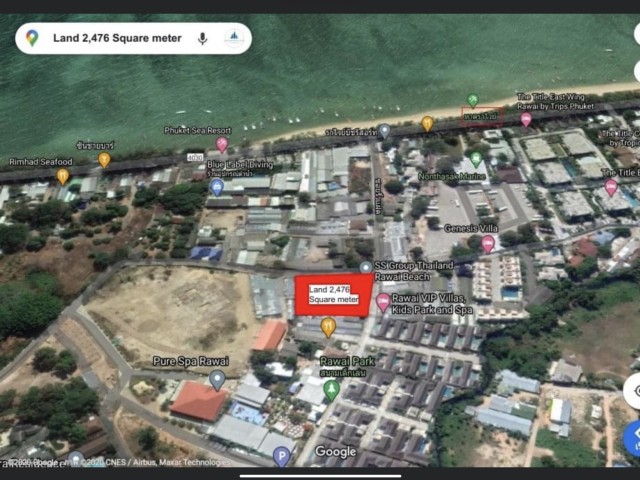 SALE ขายที่ดินใกล้ทะเลหาดราไวย์ ห่างทะเล180ม.เนื้อที่1.5 ไร่เศษขาย 36 ล้านต่อไร่