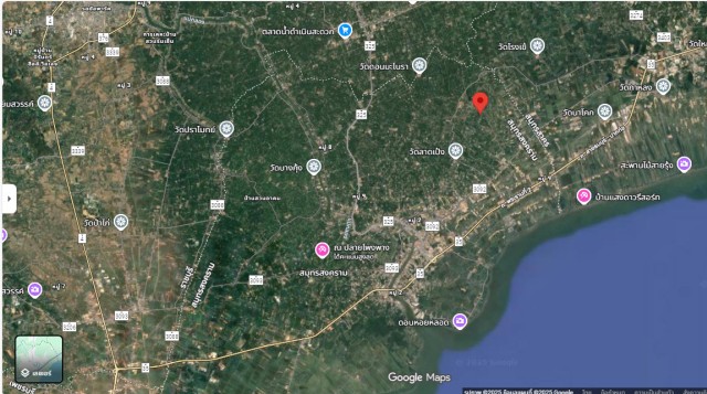 SALEขายที่ดินติดคลองเมืองสมุทรสงคราม ลาดใหญ่ เนื้อที่ 3 ไร่เศษ ขายเหมา 10 ล้าน