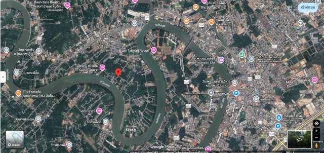 SALEขายที่ดินติดคลองใกล้แม่น้ำแม่กลอง-อัมพวา เนื้อที่ 1 ไร่เศษ ขายเหมา 4.5 ล้าน