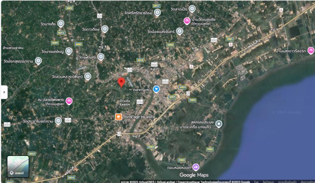 SALEขายที่ดินติดคลองใกล้แม่น้ำแม่กลอง-อัมพวา เนื้อที่ 1 ไร่เศษ ขายเหมา 4.5 ล้าน