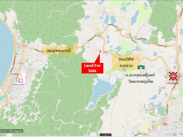 SALEขายที่ดินกะทู้ใกล้ถนนบางทอง เนื้อที่ 12.5 ไร่ ขายเหมา 218.55 ล้าน