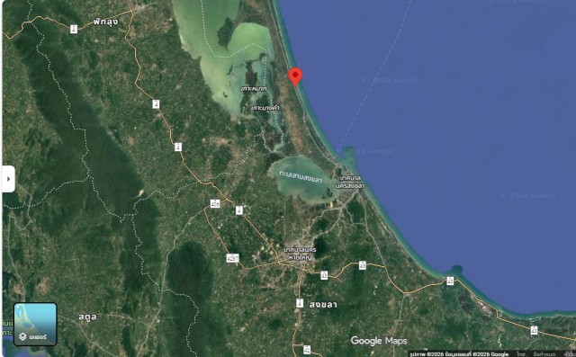 SALEขายที่ดินใกล้ทะเลหาดบ่อดาน สทิ้งพะ สงขลา เนื้อที่ 5.5 ไร่ขาย 1.75 ล้านต่อไร่
