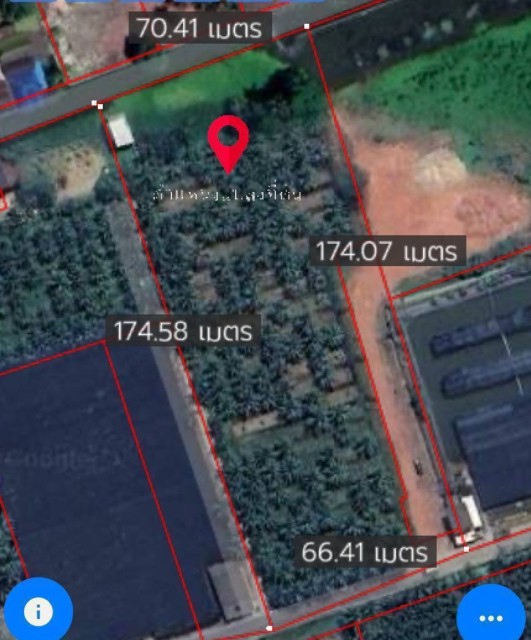 SALEขายที่ดินสวนมะพร้าวหน้าติดคลองขุนพิทักษ์ เนื้อที่ 6 ไร่เศษ ขายเหมา 12 ล้าน