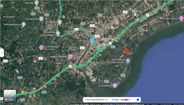 SALEขายที่ดินใกล้ทะเลบางแก้ว เมืองสมุทรงสงคราม เนื้อที่23ไร่เศษ ขาย1.5ล้านต่อไร่