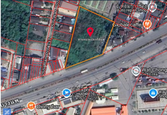 SALEขายที่ดินหน้าติดถนนทางหลวงสมุทรสงคราม-บางแพ เนื้อที่ 2.5 ไร่ขายเหมา 28 ล้าน